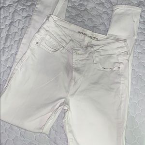 Old navy rockstar mid rise white jeans